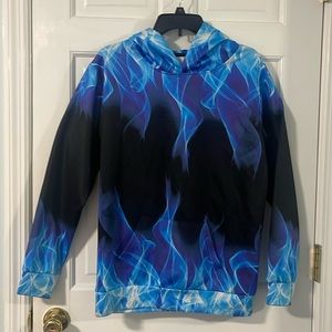 Funnycokid boys blue/black hoodie. Size XL. In good condition.